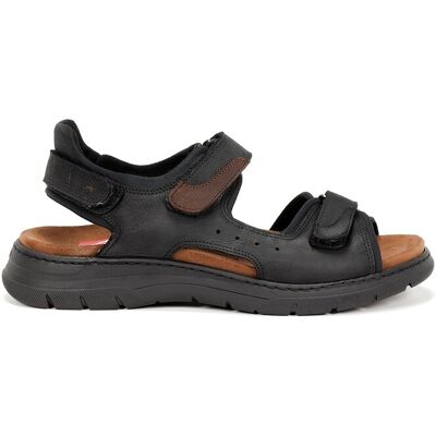 Fluchos - Sandalias de hombre fabricadas en piel. Negro 45 Fluchos - Sandalias de hombre fabricadas en piel. Negro 45