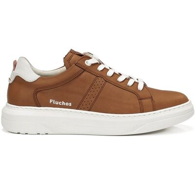 Fluchos - Zapatillas deportivas de hombre fabricados en piel. Marrón 44 Fluchos - Zapatillas deportivas de hombre fabricados en piel. Marrón 44