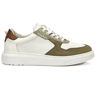 Fluchos - Zapatillas deportivas de hombre fabricados en serraje. Verde Oliva 39 Fluchos - Zapatillas deportivas de hombre fabricados en serraje. Verde Oliva 39