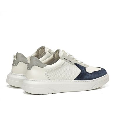Fluchos - Zapatillas deportivas de hombre fabricados en serraje. Azul / Blanco 45 Fluchos - Zapatillas deportivas de hombre fabricados en serraje. Azul / Blanco 45