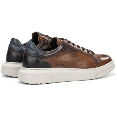 Fluchos - Zapatos de cordones de hombre fabricados en piel. Marrón / Blanco roto 46 Fluchos - Zapatos de cordones de hombre fabricados en piel. Marrón / Blanco roto 46