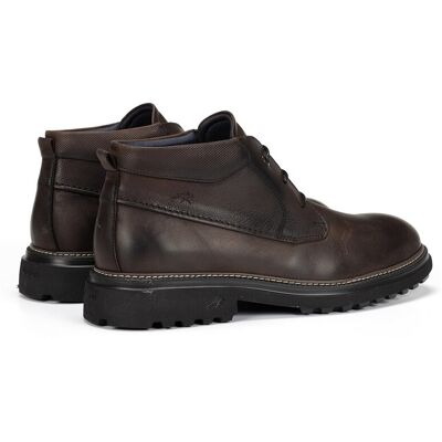 Fluchos - Botines de hombre fabricados en engrasado. Marrón oscuro 42 Fluchos - Botines de hombre fabricados en engrasado. Marrón oscuro 42