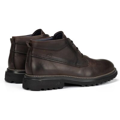 Fluchos - Botines de hombre fabricados en engrasado. Marrón oscuro 44 Fluchos - Botines de hombre fabricados en engrasado. Marrón oscuro 44