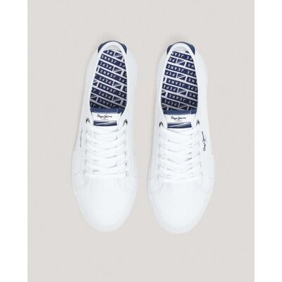 Pepe Jeans - Zapatillas de hombre clásicas de sarga. Blanco 45 Pepe Jeans - Zapatillas de hombre clásicas de sarga. Blanco 45