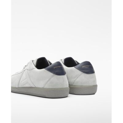 Adolfo Dominguez - Zapatillas de vestir de hombre de ante con maxi logo. Gris 40 Adolfo Dominguez - Zapatillas de vestir de hombre de ante con maxi logo. Gris 40