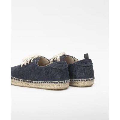 Adolfo Dominguez - Alpargatas de hombre de yute con cordones. Azul marino 43 Adolfo Dominguez - Alpargatas de hombre de yute con cordones. Azul marino 43