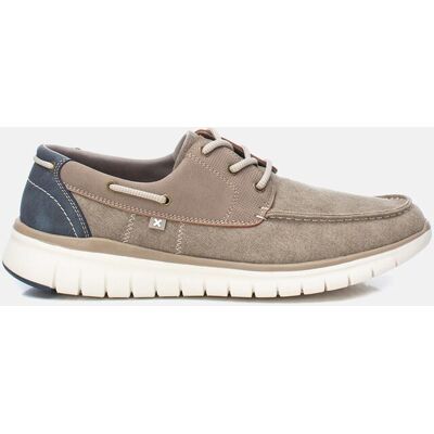 XTI - Náuticos de hombre con cordones y suela de goma. Beige/Marrón 39 XTI - Náuticos de hombre con cordones y suela de goma. Beige/Marrón 39