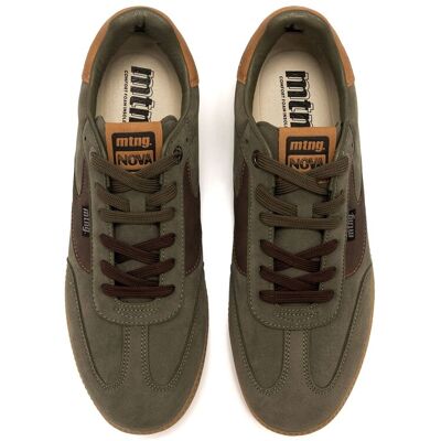 mustang - Zapatillas deportivas de hombre estilo bamba con piso marrón. Verde-Marrón 40 mustang - Zapatillas deportivas de hombre estilo bamba con piso marrón. Verde-Marrón 40