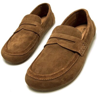 mustang - Mocasines de hombre en piel de serraje con piso respetuoso. Marrón 44 mustang - Mocasines de hombre en piel de serraje con piso respetuoso. Marrón 44