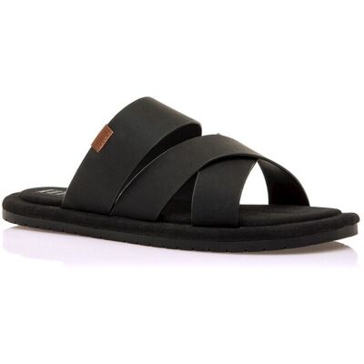 mustang - Sandalias planas de hombre con tiras cruzadas. Negro 40 mustang - Sandalias planas de hombre con tiras cruzadas. Negro 40