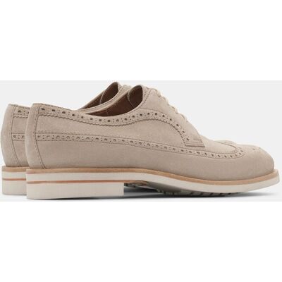 Lottusse - Zapatos de cordones de hombre Derby Brogue Cavour de piel. Beige 40 Lottusse - Zapatos de cordones de hombre Derby Brogue Cavour de piel. Beige 40