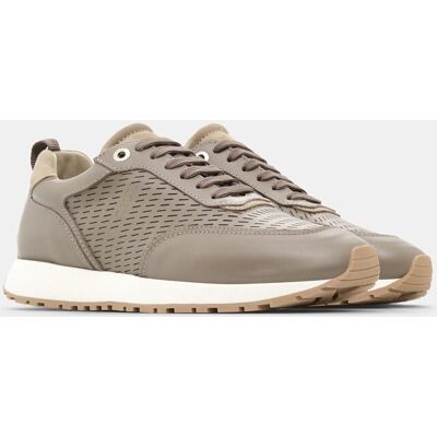 Lottusse - Zapatillas retro Dianne de piel de vacuno marrón de hombre. Blanco roto 39 Lottusse - Zapatillas retro Dianne de piel de vacuno marrón de hombre. Blanco roto 39