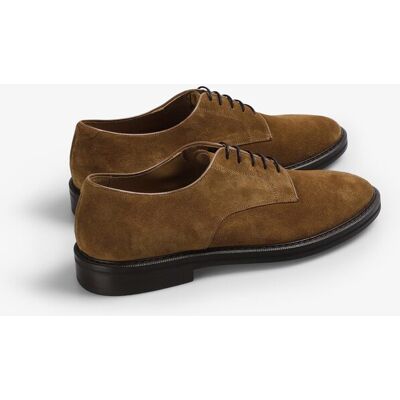 Scalpers - Zapatos de cordones de hombre en piel de ante. Marrón oscuro 43 Scalpers - Zapatos de cordones de hombre en piel de ante. Marrón oscuro 43