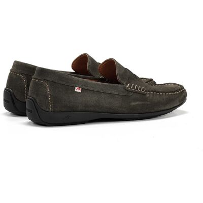 Fluchos - Mocasines de hombre fabricados en serraje. Verde 41 Fluchos - Mocasines de hombre fabricados en serraje. Verde 41