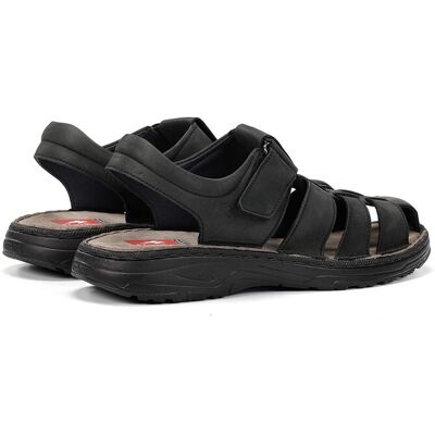 Fluchos - Sandalias de hombre fabricados en engrasado. Negro 46 Fluchos - Sandalias de hombre fabricados en engrasado. Negro 46