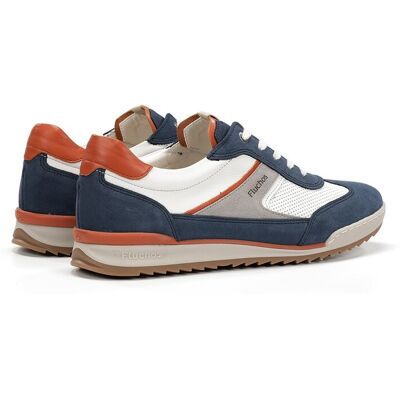 Fluchos - Zapatos de cordones de hombre fabricados en serraje. Azul 43 Fluchos - Zapatos de cordones de hombre fabricados en serraje. Azul 43