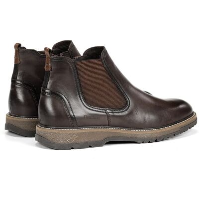Fluchos - Botines de hombre fabricados en piel. Marrón oscuro 40 Fluchos - Botines de hombre fabricados en piel. Marrón oscuro 40