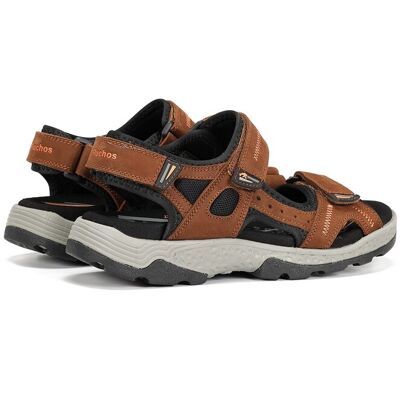 Fluchos - Sandalias de hombre fabricados en nobuck. Marrón 44 Fluchos - Sandalias de hombre fabricados en nobuck. Marrón 44