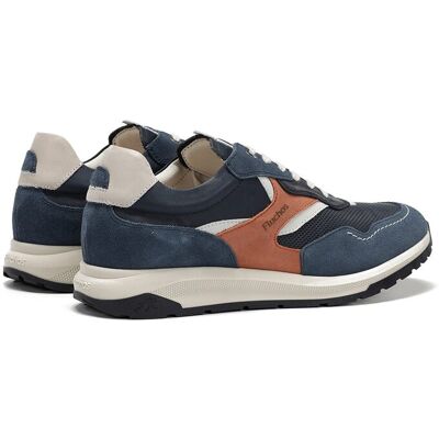 Fluchos - Zapatos de cordones de hombre fabricados en serraje. Azul 40 Fluchos - Zapatos de cordones de hombre fabricados en serraje. Azul 40