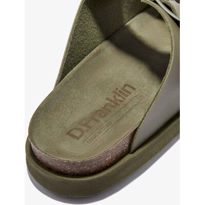 D.Franklin - Sandalias de pala de hombre en piel Vibe champion. Verde militar 45 D.Franklin - Sandalias de pala de hombre en piel Vibe champion. Verde militar 45