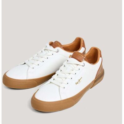 Pepe Jeans - Zapatillas clásicas con detalles en ante - kenton. Blanco 44 Pepe Jeans - Zapatillas clásicas con detalles en ante - kenton. Blanco 44