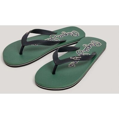Pepe Jeans - Chanclas de hombre de playa con logo. Verde 45 Pepe Jeans - Chanclas de hombre de playa con logo. Verde 45