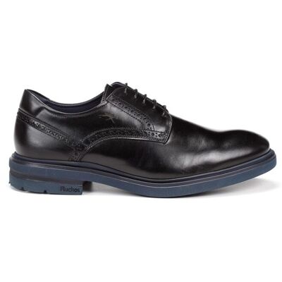 Fluchos - Zapatos de cordones de hombre en color negro con troquelado. Negro 41 Fluchos - Zapatos de cordones de hombre en color negro con troquelado. Negro 41