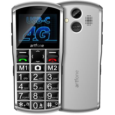 Móvil Básico Artfone A400 4g Teléfono Para Personas Mayores Con Botón Sos Blanco Móvil Básico Artfone A400 4g Teléfono Para Personas Mayores Con Botón Sos Blanco