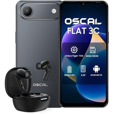 OSCAL Flat 3C 4G 4GB 128GB 6,56" Negro doble SIM OSCAL Flat 3C 4G 4GB 128GB 6,56" Negro doble SIM