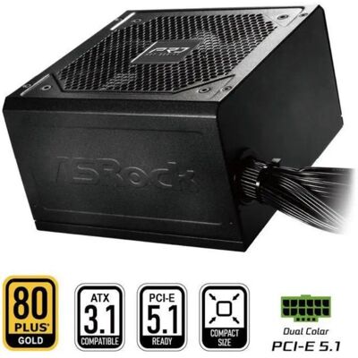 Fuente de Alimentación AsRock PRO-750G 750W Certificación 80 PLUS Gold ATX Fuente de Alimentación AsRock PRO-750G 750W Certificación 80 PLUS Gold ATX
