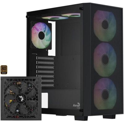 Caja PC Aerocool B509A Flow ATX con panel malla y fuente 650W 80 PLUS Bronze Caja PC Aerocool B509A Flow ATX con panel malla y fuente 650W 80 PLUS Bronze