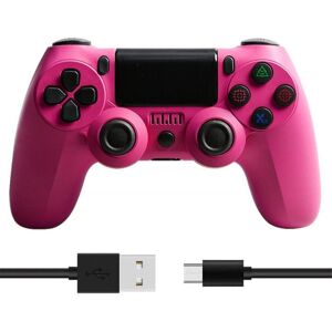 Kinsi Mando inalámbrico Bluetooth para PS4 Batería 600mAh Vibración Dual Compatible PC PS3 PS2 Fucsia Kinsi Mando inalámbrico Bluetooth para PS4 Batería 600mAh Vibración Dual Compatible PC PS3 PS2 Fucsia