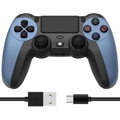 Kinsi Mando inalámbrico para PS4 Bluetooth Batería 600mAh Vibración Dual Ergonomía Antideslizante Negro/Azul Kinsi Mando inalámbrico para PS4 Bluetooth Batería 600mAh Vibración Dual Ergonomía Antideslizante Negro/Azul