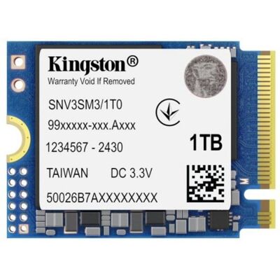 SSD Kingston NV3 1TB M.2 2230 PCIe 4.0 NVMe 6000MB/s 3D NAND Gaming SSD Kingston NV3 1TB M.2 2230 PCIe 4.0 NVMe 6000MB/s 3D NAND Gaming