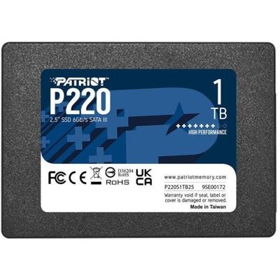Disco Duro Patriot P220 1TB SSD 2,5" SATA III 550 MB/s Soporte TRIM S.M.A.R.T. Disco Duro Patriot P220 1TB SSD 2,5" SATA III 550 MB/s Soporte TRIM S.M.A.R.T.