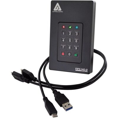 Disco Duro Apricorn Aegis Fortress L3 2 TB Externo 5400 rpm USB 3.2 Encriptado Disco Duro Apricorn Aegis Fortress L3 2 TB Externo 5400 rpm USB 3.2 Encriptado
