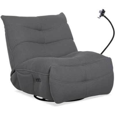 home-heavenly Sillón gamer Dami Relax eléctrico tejido 3D balancín brazo móvil bolsillo lateral Gris home-heavenly Sillón gamer Dami Relax eléctrico tejido 3D balancín brazo móvil bolsillo lateral Gris
