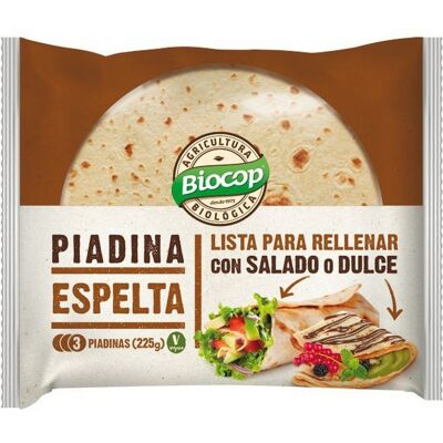Piadina de espelta Biocop - Pan plano sin gluten italiano Piadina de espelta Biocop - Pan plano sin gluten italiano