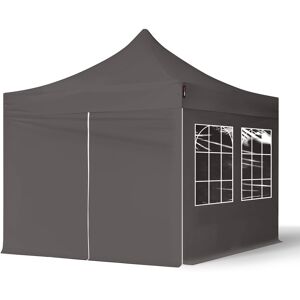 TOOLPORT 3x3 m Carpa plegable, ECONOMY acero 30mm, 4 laterales incl. con ventanas rectangulares, gris oscuro - (582635) TOOLPORT 3x3 m Carpa plegable, ECONOMY acero 30mm, 4 laterales incl. con ventanas rectangulares, gris oscuro - (582635)