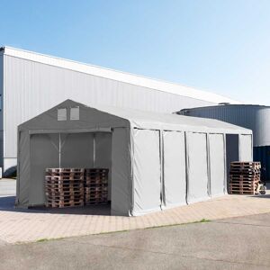 TOOLPORT Carpa almacén 6x12 m - altura lateral de 3,0 m con puerta con cremallera, PVC 850, gris, sin Estática - (79816) TOOLPORT Carpa almacén 6x12 m - altura lateral de 3,0 m con puerta con cremallera, PVC 850, gris, sin Estática - (79816)