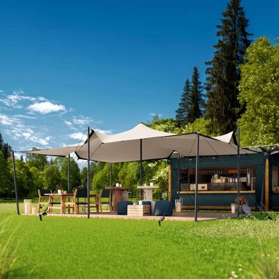 TOOLPORT Carpa beduina de 4,5 x 6 m, con set de postes de aluminio, color arena - (1703) TOOLPORT Carpa beduina de 4,5 x 6 m, con set de postes de aluminio, color arena - (1703)