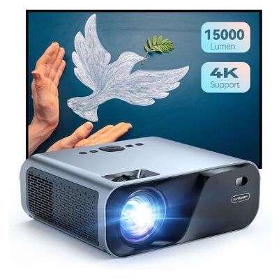 SUREWHEEL E60S Proyector 15000 Lúmenes 200'' Pantalla 5G WiFi 1080P Video Proyector Compatible Tableta/Smartphone/TV Stick/HDMI/USB - Gris SUREWHEEL E60S Proyector 15000 Lúmenes 200'' Pantalla 5G WiFi 1080P Video Proyector Compatible Tableta/Smartphone/TV Stick/HDMI/USB - Gris
