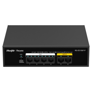 Ruijie Networks RG-ES106F-P Switch No Administrado PoE Ruijie Networks RG-ES106F-P Switch No Administrado PoE