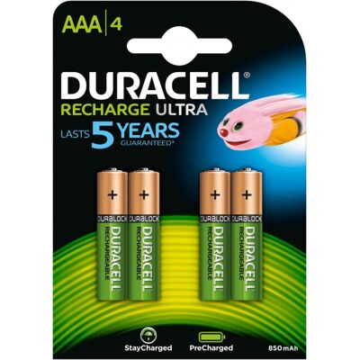 Baterías recargables AA Duracell - 900mAh - Pack de 4 Baterías recargables AA Duracell - 900mAh - Pack de 4