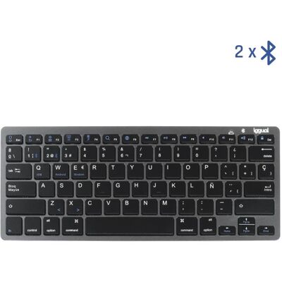 iggual Teclado Bluetooth Slim TKL-BT Negro 2 Canales iggual Teclado Bluetooth Slim TKL-BT Negro 2 Canales
