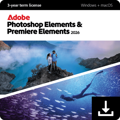 Adobe Photoshop & Premiere Elements 2026 - 2 PC/MAC - Suscripción 3 años Adobe Photoshop & Premiere Elements 2026 - 2 PC/MAC - Suscripción 3 años