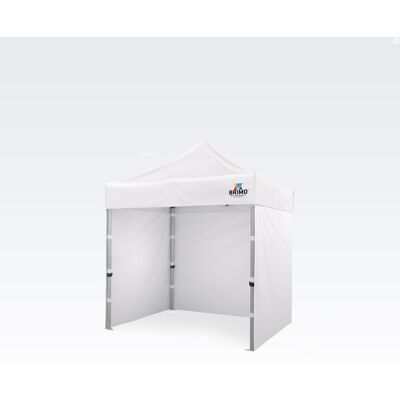 BRIMO Solución exclusiva para su marketing: Carpa plegable tipo tijera 2x2 m – Sin esfuerzo, con el máximo impacto! - con 3 paredes - Blanco BRIMO Solución exclusiva para su marketing: Carpa plegable tipo tijera 2x2 m – Sin esfuerzo, con el máximo impacto! - con 3 paredes - Blanco