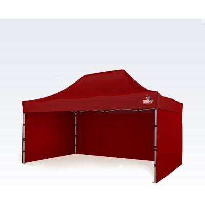 BRIMO Carpa plegable tipo tijera 3x4,5 m ALU también para deportes de motor - con 3 paredes - Rojo BRIMO Carpa plegable tipo tijera 3x4,5 m ALU también para deportes de motor - con 3 paredes - Rojo