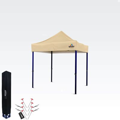 BRIMO Tienda plegable 2x2m: Acero 45mm, 100% Impermeable - sin 3 paredes - Beige BRIMO Tienda plegable 2x2m: Acero 45mm, 100% Impermeable - sin 3 paredes - Beige