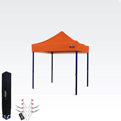 BRIMO Tienda plegable 2x2m: Acero 45mm, 100% Impermeable - sin 3 paredes - Naranja BRIMO Tienda plegable 2x2m: Acero 45mm, 100% Impermeable - sin 3 paredes - Naranja